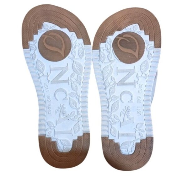Womens Oncai Comfort Slide sandal, flip flop Sz 11 White Tan orthopedic recovery - Picture 4 of 10